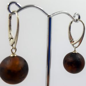 Natūralaus nepoliruoto gintaro auskarai