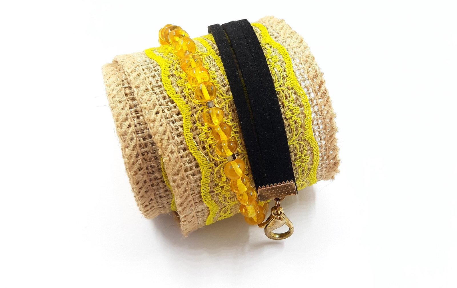 Gintarinė moderni apyrankė su oda