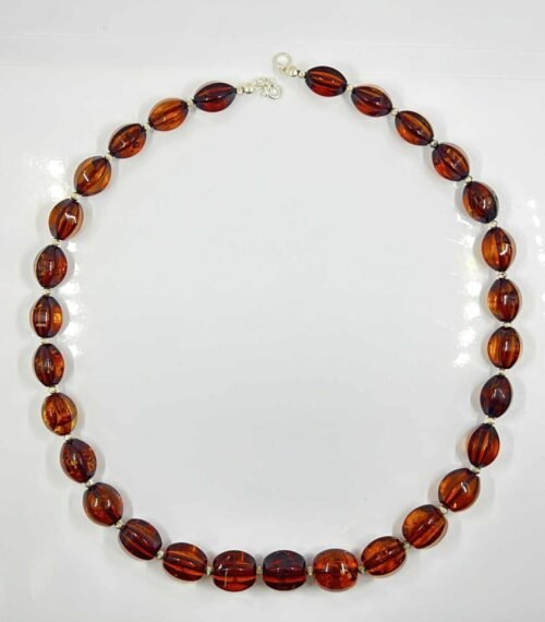 Faceted amber necklace