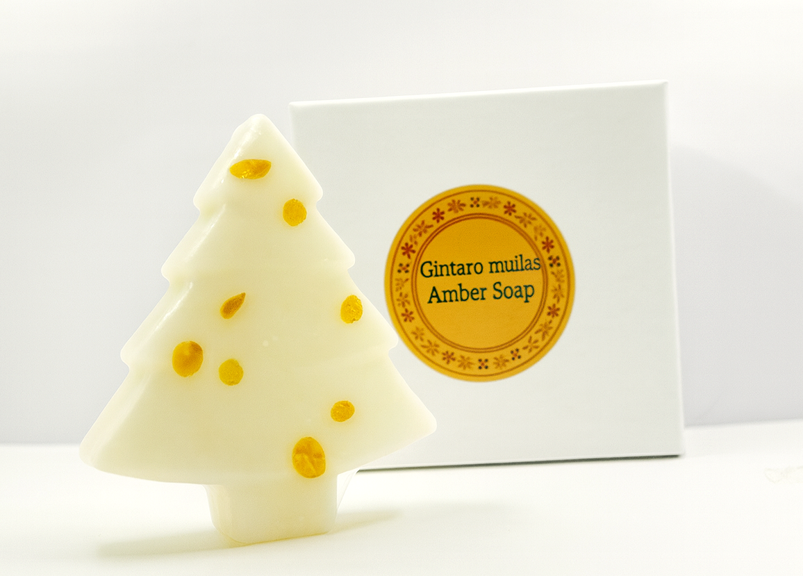 Kalėdų eglutės muilas su gintaru